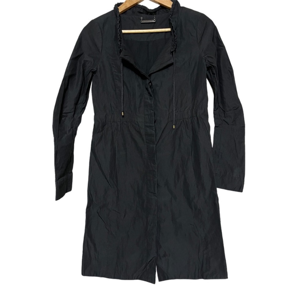 Diane Von Furstenberg trench coat with ruffle detail - size 2 - Picture 2 of 5